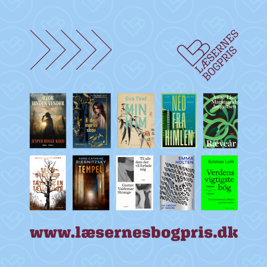 10 bøger nomineret til Læsernes Bogpris